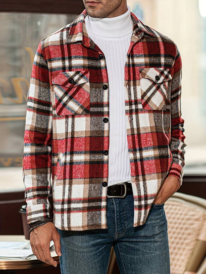 Men's Plaid Jacket Modern Style