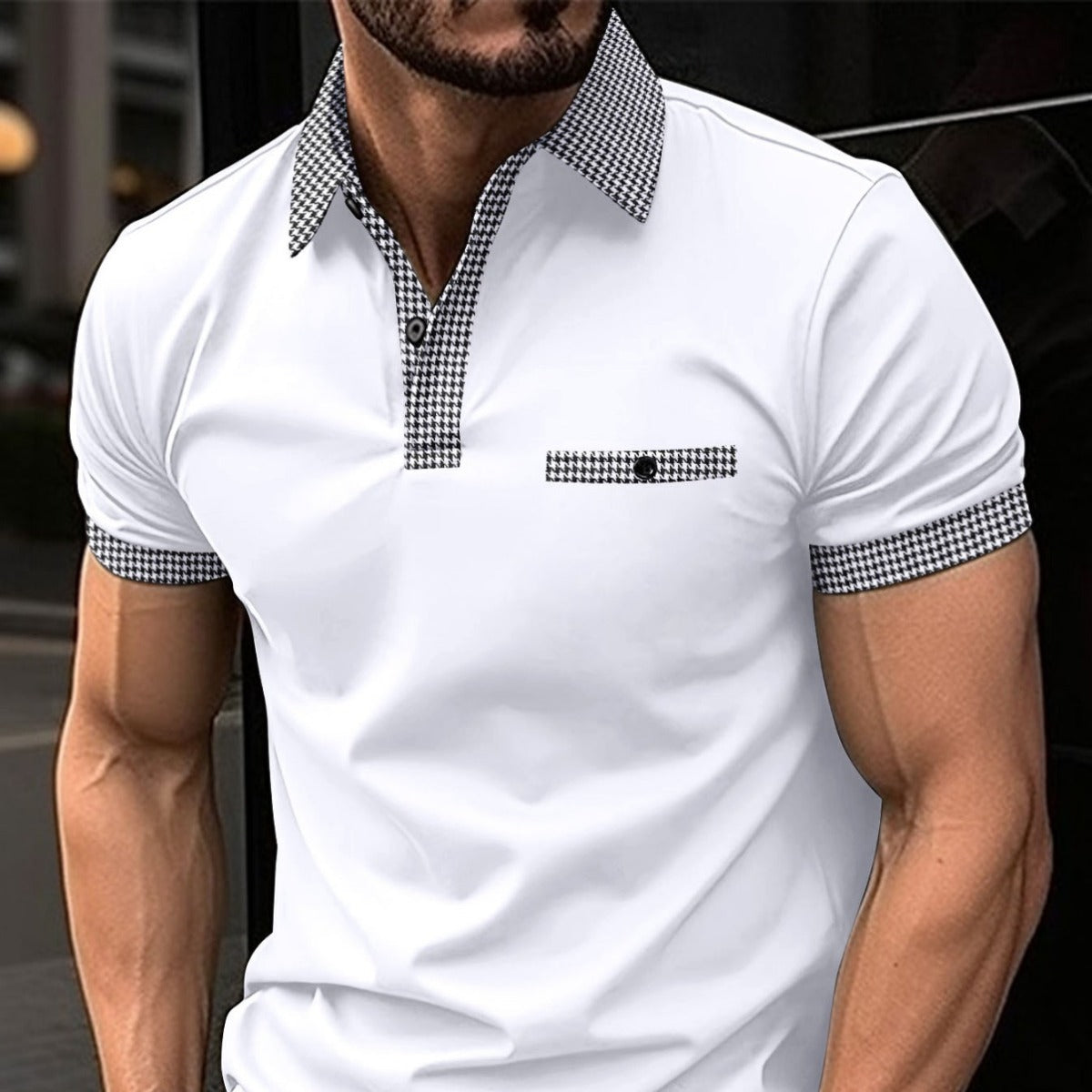 Herren Polo-Shirt Klassisch Weiß - IdealeKleiden