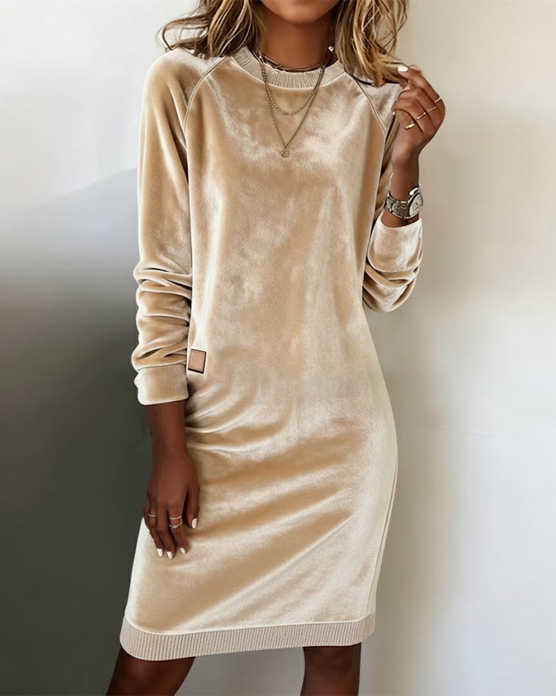 Elegant Women's Clothing Long-sleeved Round Neck