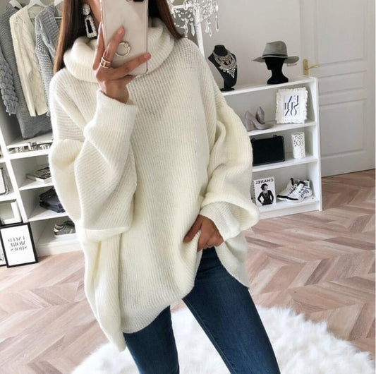 Damen Strickpullover Bequem Weite Passform - IdealeKleiden
