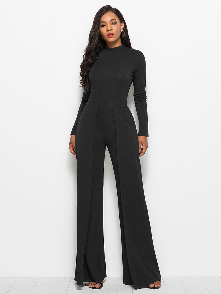Damen Jumpsuit Elegant Langärmlig Abendkleid