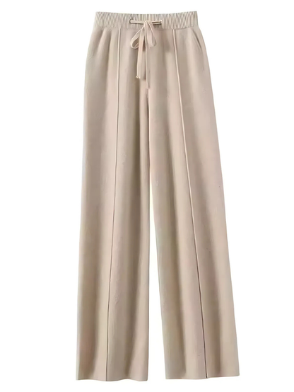 Knit Pants Wide-Leg Stylish Comfortable