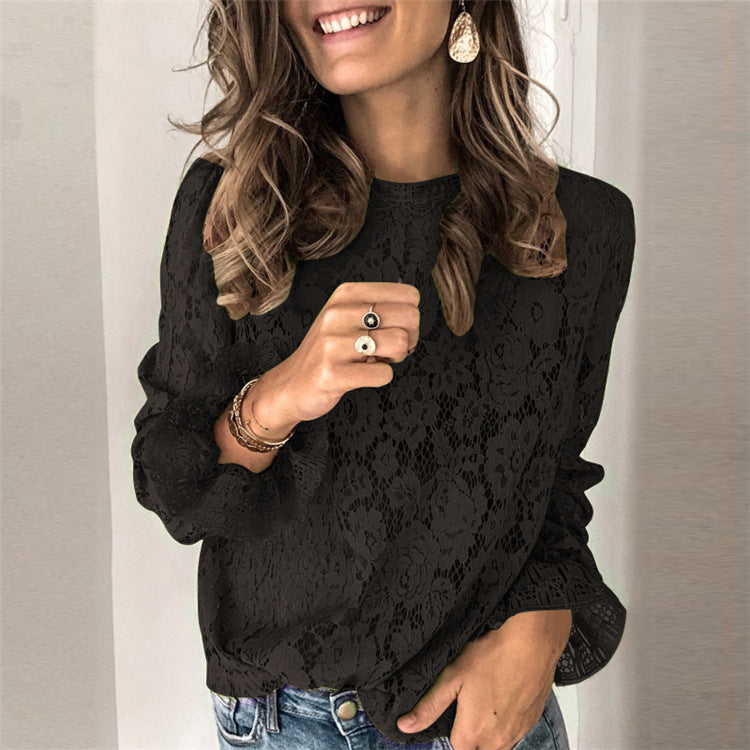 Women's Blouse Lace Floral Elegant