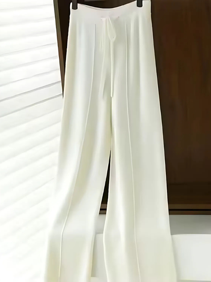 Knit Pants Wide-Leg Stylish Comfortable