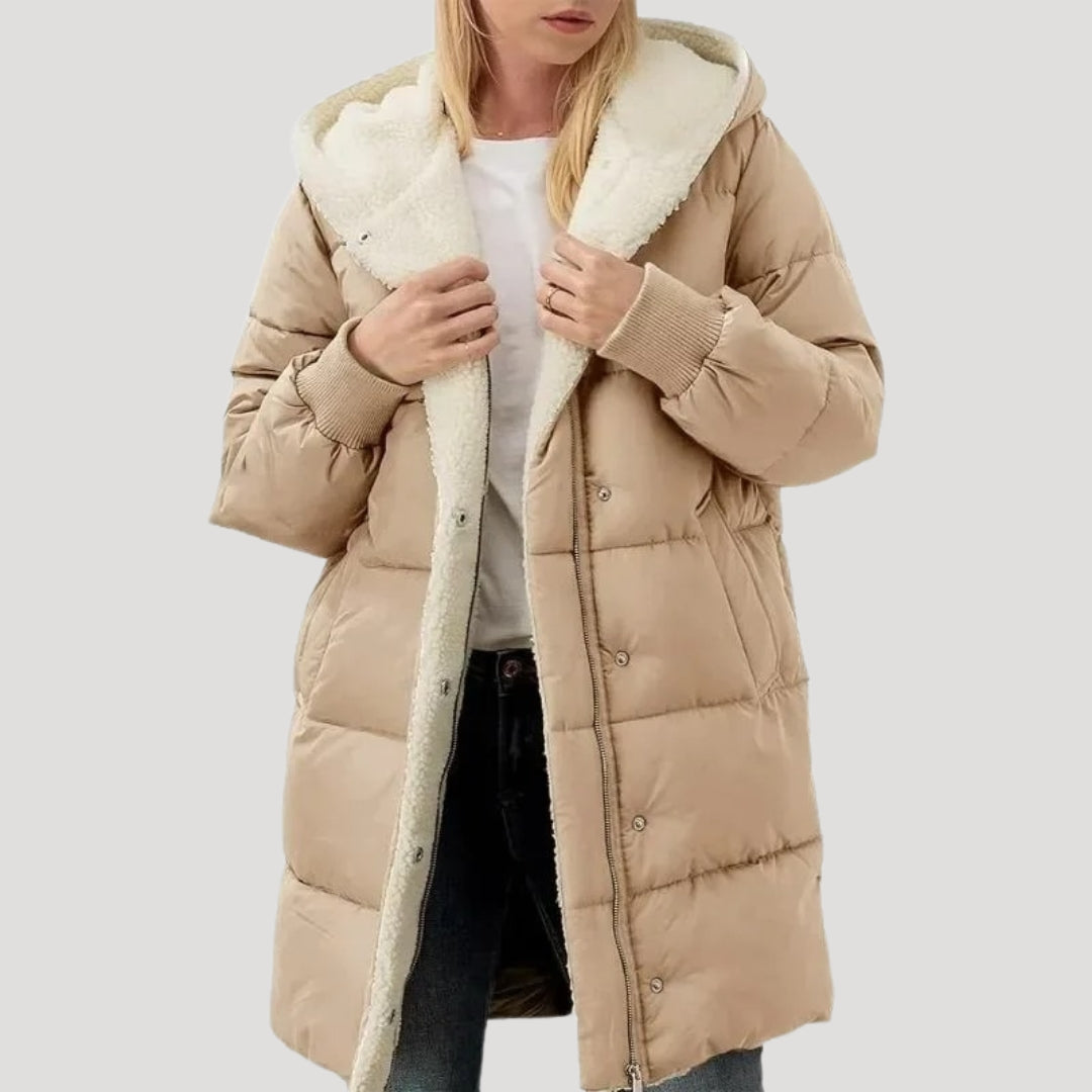 Women's Quilted Winter Coat Hood Warm