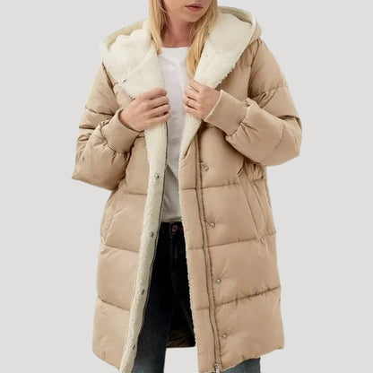 Women's Quilted Winter Coat Hood Warm