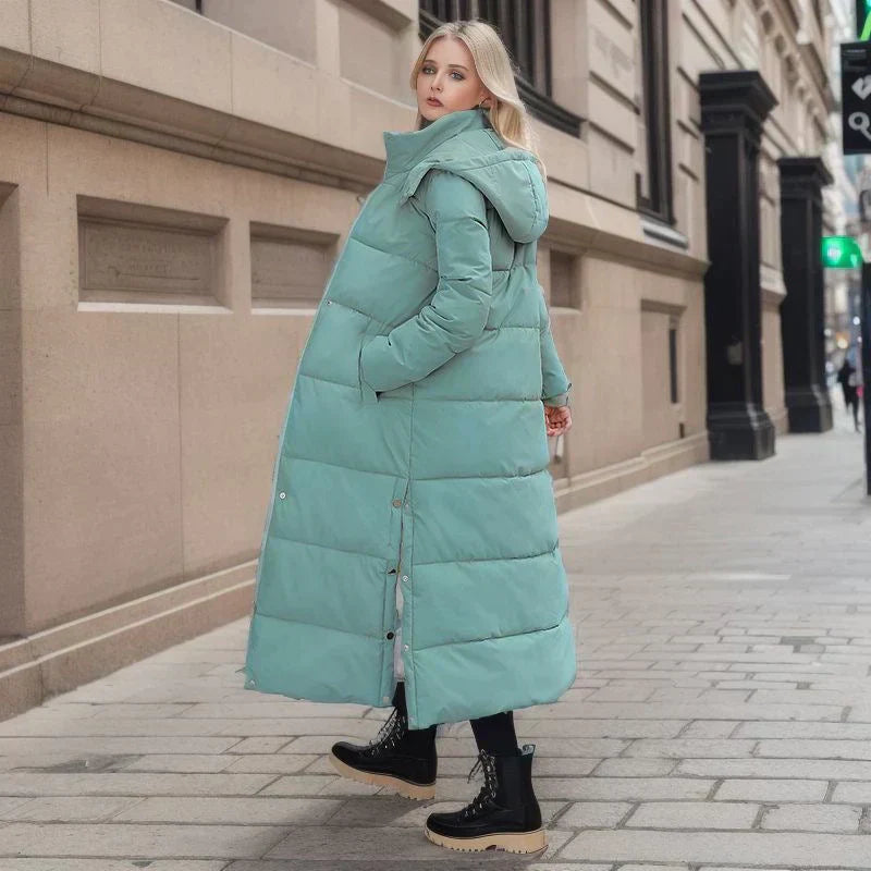 Winter Daunenmantel Lang Damen - Warm & Bequem Kapuze - IdealeKleiden