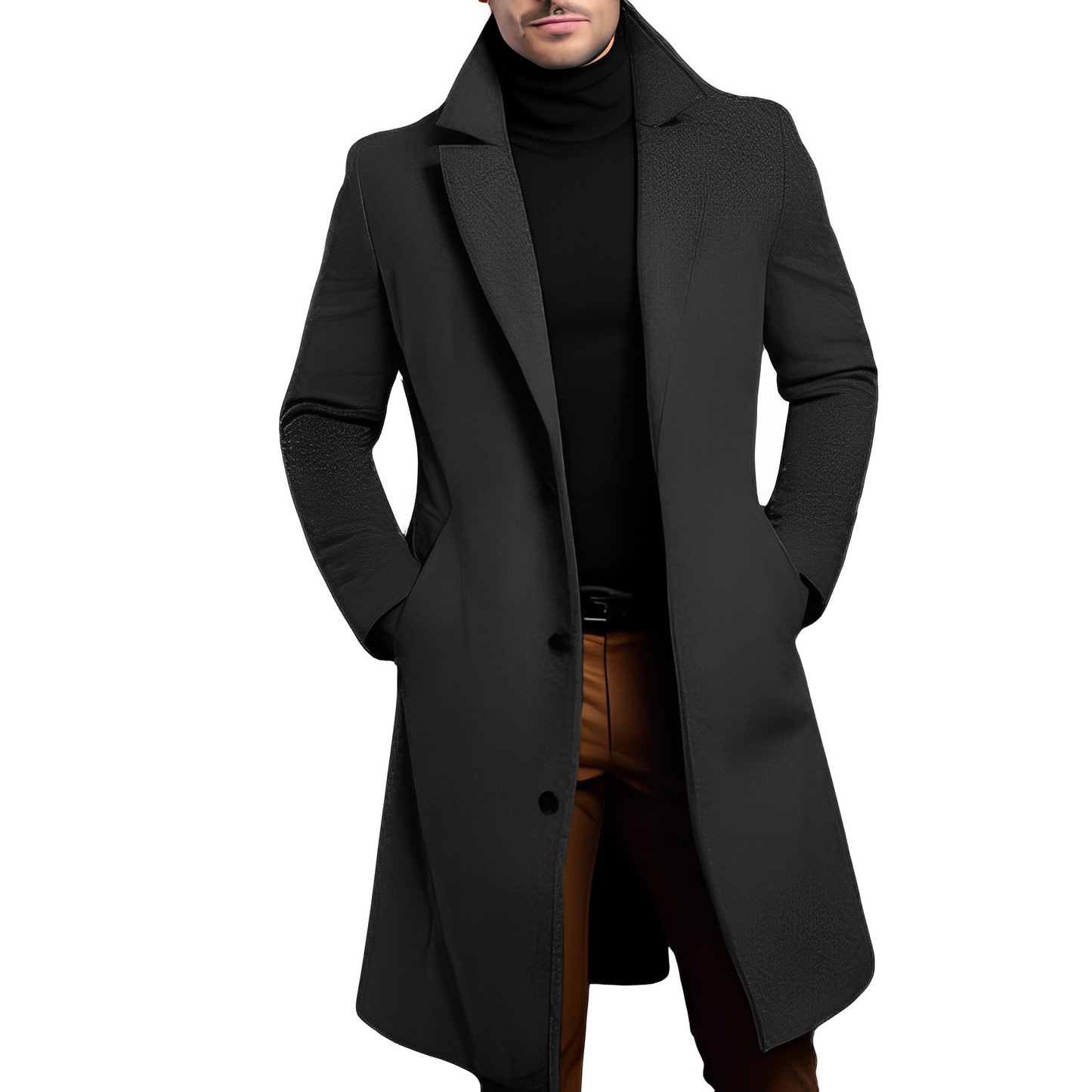 Stylish men's wool trench coat