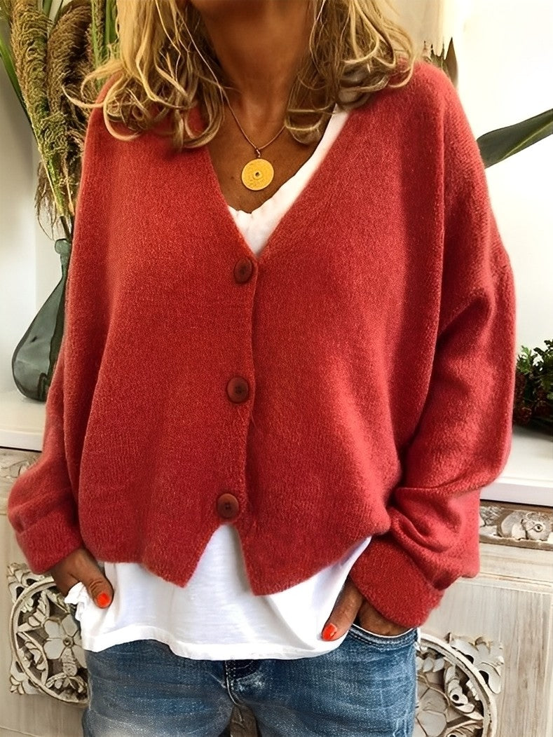 Women's Fashionable Casual Button-Up Cardigan