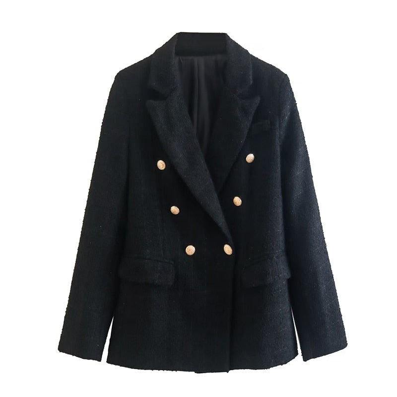 Elegant Women's Double-Breasted Jacket