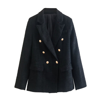 Elegant Women's Double-Breasted Jacket