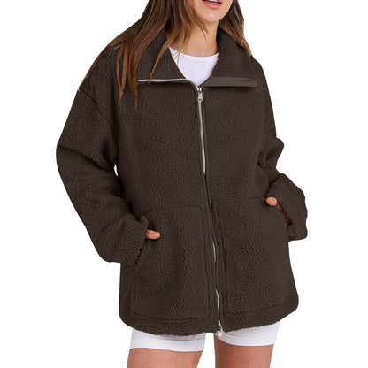 Comfortable women's wool coats with a turtleneck