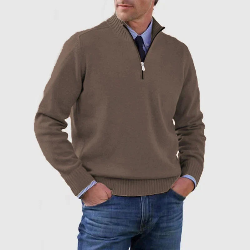 Herren Pullover Halbzipper Bequem Modern