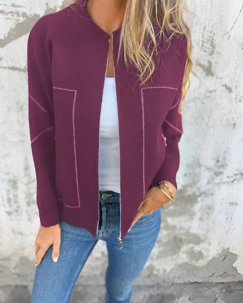 Women's Sporty Zip-Up Bomber Jacket