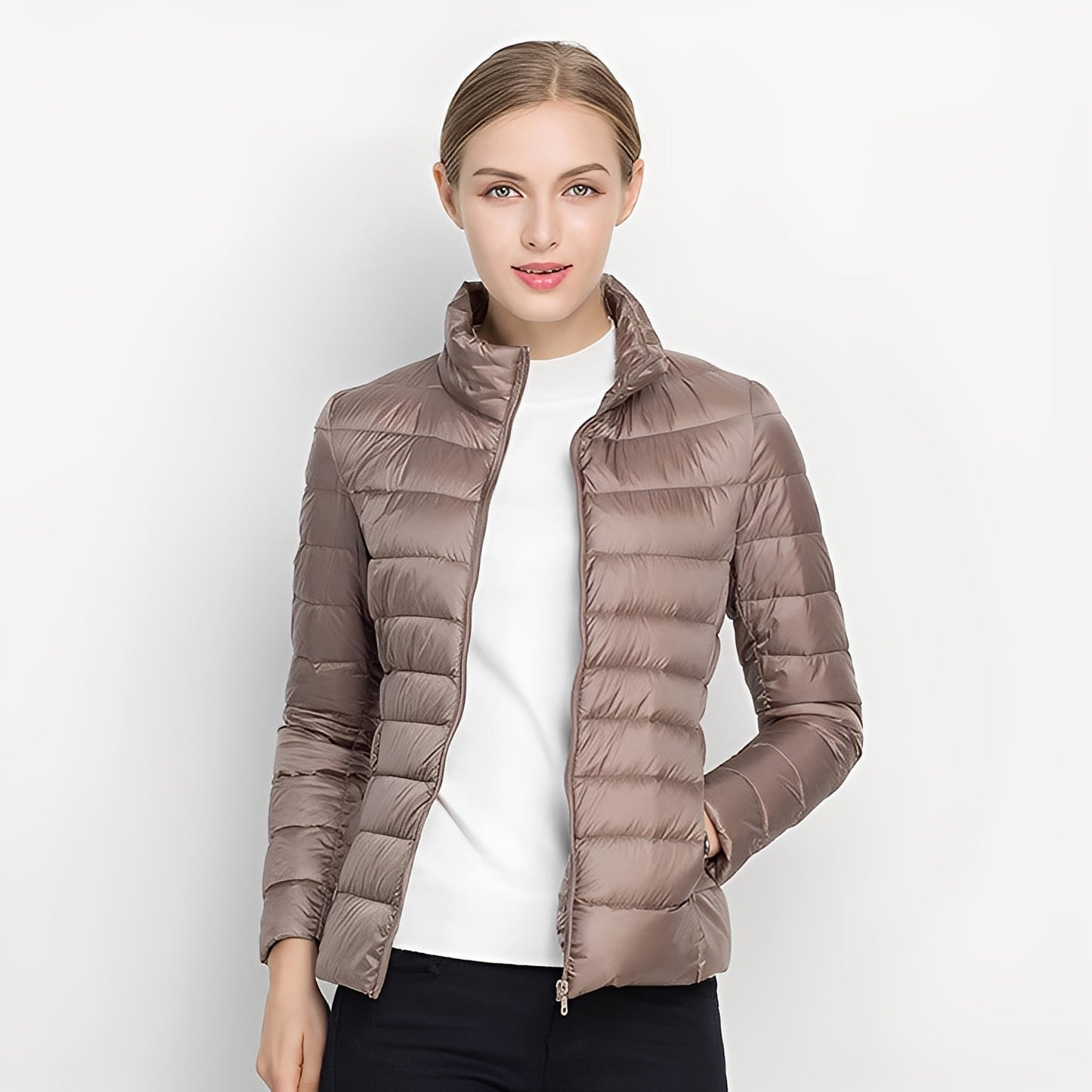 Elegant Women's Quilted Jacket Figure-Hugging Warm