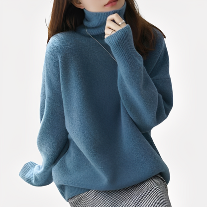 Stilvoller Damen Pullover Rollkragen Eleganz