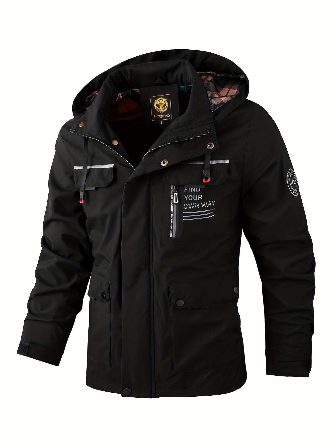 Men's practical outdoor hooded jacket