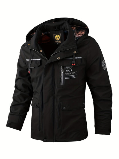 Men's practical outdoor hooded jacket