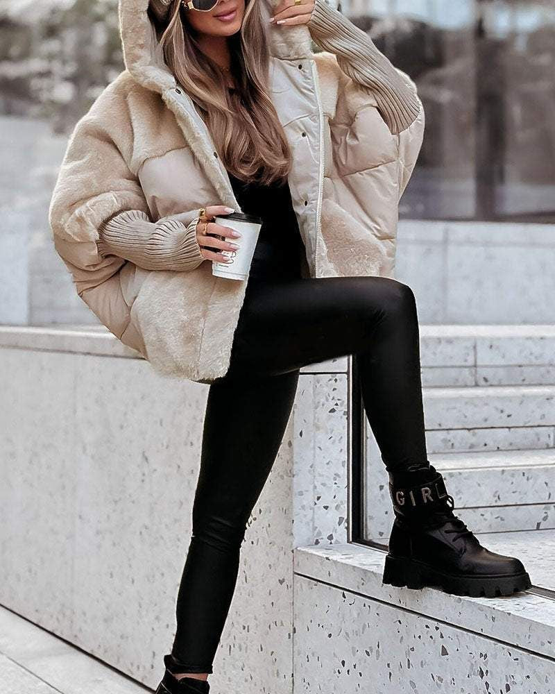 Warmes Winterjacke Kapuze - IdealeKleiden