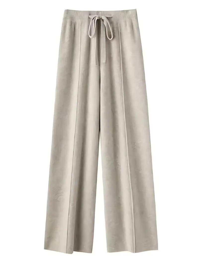 Knit Pants Wide-Leg Stylish Comfortable