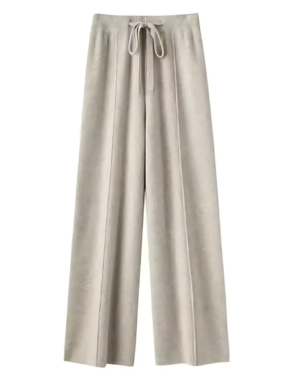 Knit Pants Wide-Leg Stylish Comfortable