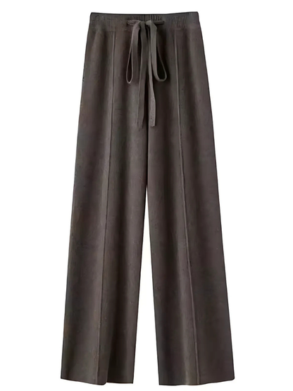 Knit Pants Wide-Leg Stylish Comfortable