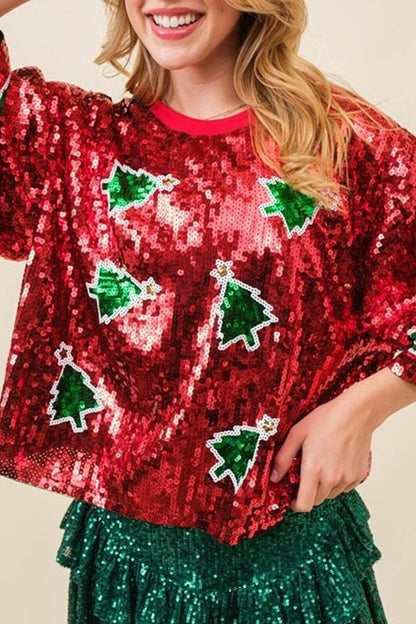Christmas sweater glitter sequin design