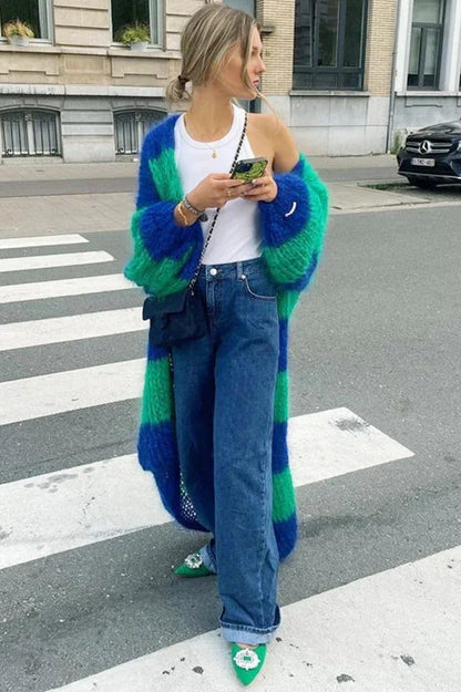 Oversized Striped Knit Sweater