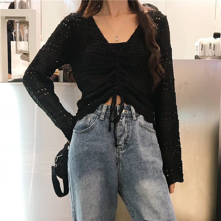 Women's Cardigan Light Summer Eyelet Pattern Design