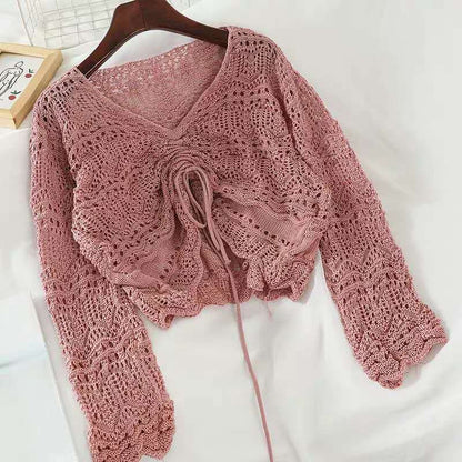 Women's Cardigan Light Summer Eyelet Pattern Design