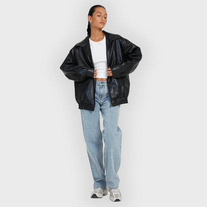 Autumn Leather Jacket Women Elegant