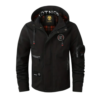 Wasserdichte Herrenjacke Outdoor Kapuze kariert