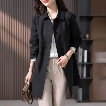 Elegant Women's Fitted Classic Trench Coat