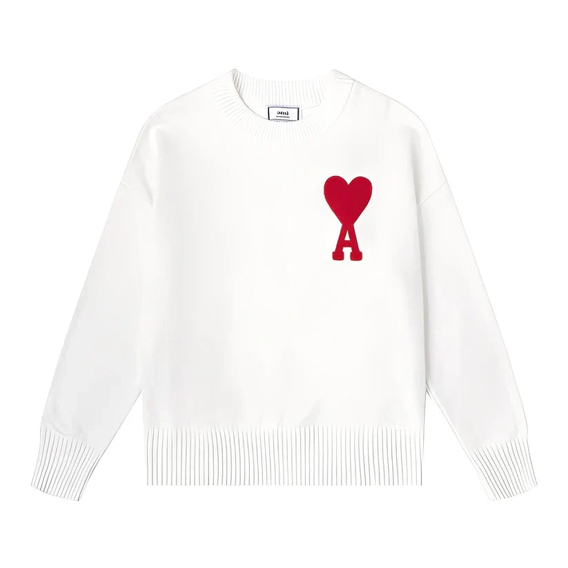 Einfacher Bestickter Pullover Herren