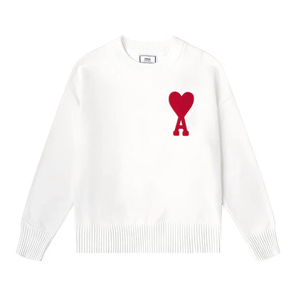 Einfacher Bestickter Pullover Herren