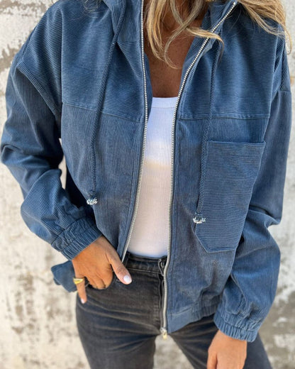 Men's Corduroy Jacket With Hood