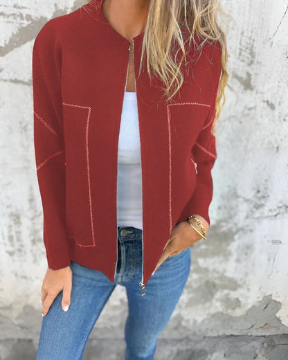 Women's Sporty Zip-Up Bomber Jacket