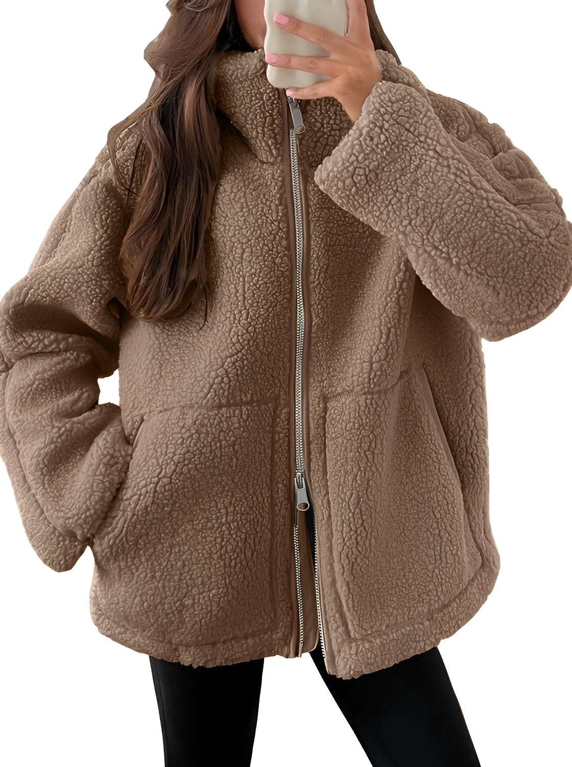 Stylish Women's Wool Jacket Zipper