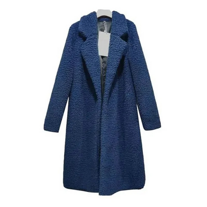 Soft winter coat with a fuzzy look