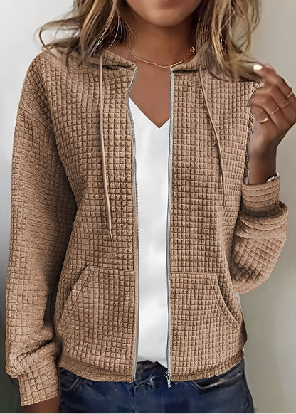 Fashionable Cardigan Women Hood Pockets