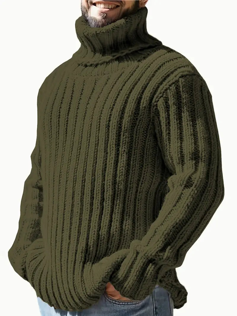 Men's Solid Color Turtleneck Sweater Fashion