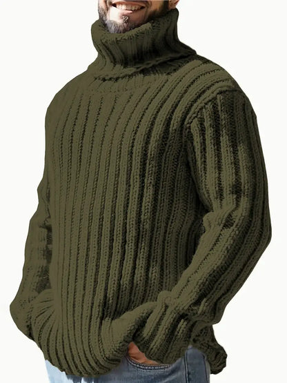 Men's Solid Color Turtleneck Sweater Fashion