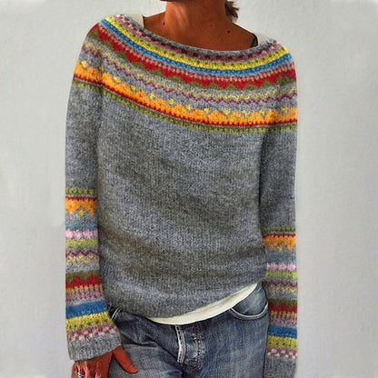 Farbenfroher Strickpullover Bunter Winter - IdealeKleiden