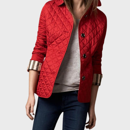 Stylish Quilted Jacket With Turn-Down Collar