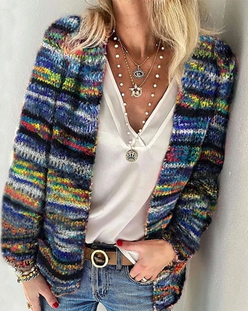 Fashionable Colorful Cardigan Dress