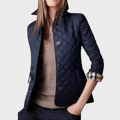 Stylish Quilted Jacket With Turn-Down Collar