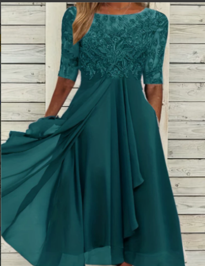 Elegant Women's Chiffon Midi Dress
