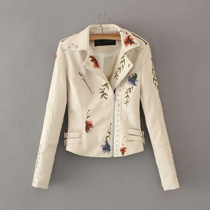 Vegan Lederjacke Elegant Bestickt
