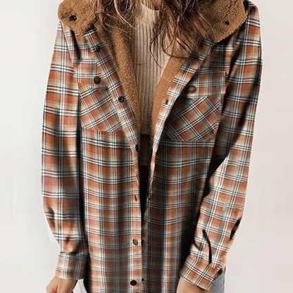 Checked autumn jacket Casual Hooded