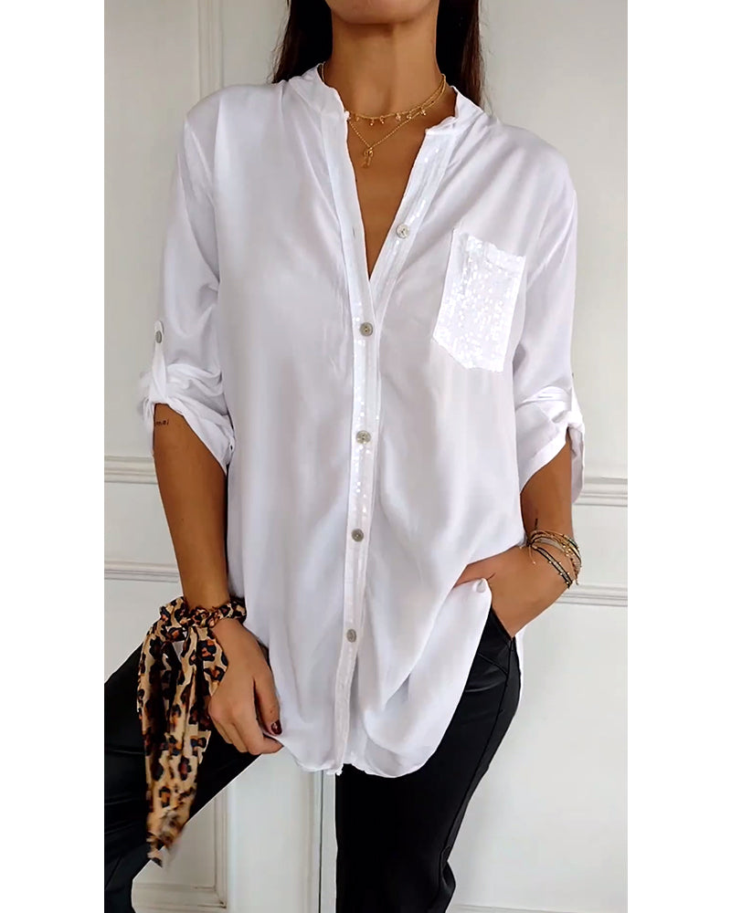 Elegant Blouse with Glitter Effect